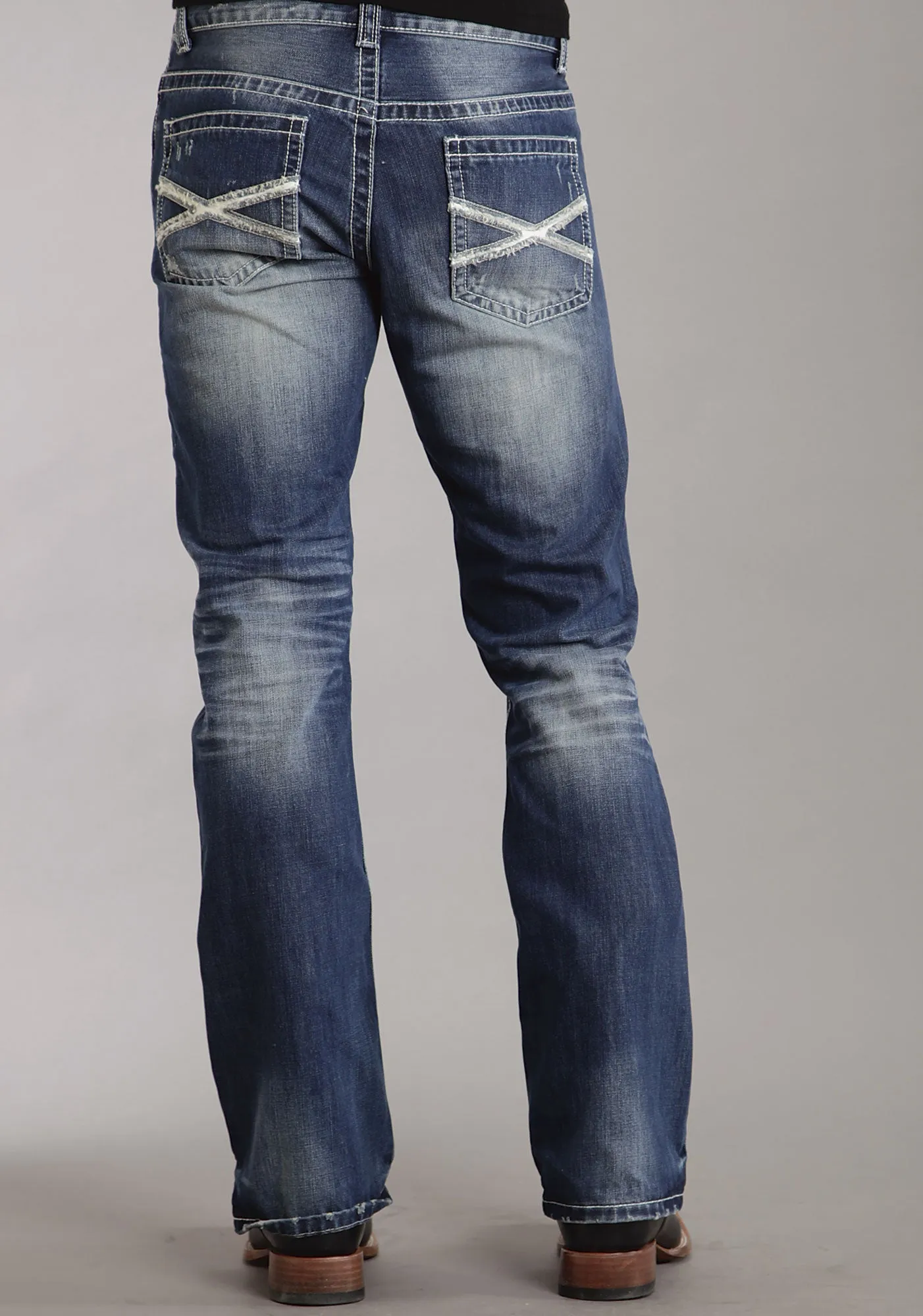 1014 Fit Destructed Medium Wash Jeans