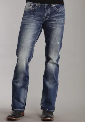 1014 Fit Destructed Medium Wash Jeans