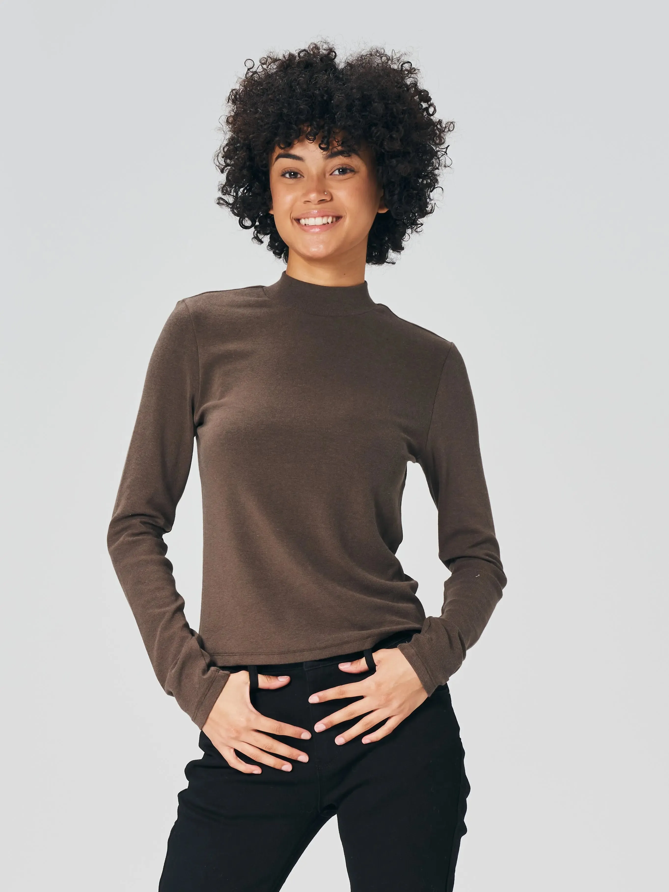 8293 Knitted Layering Mock-Neck