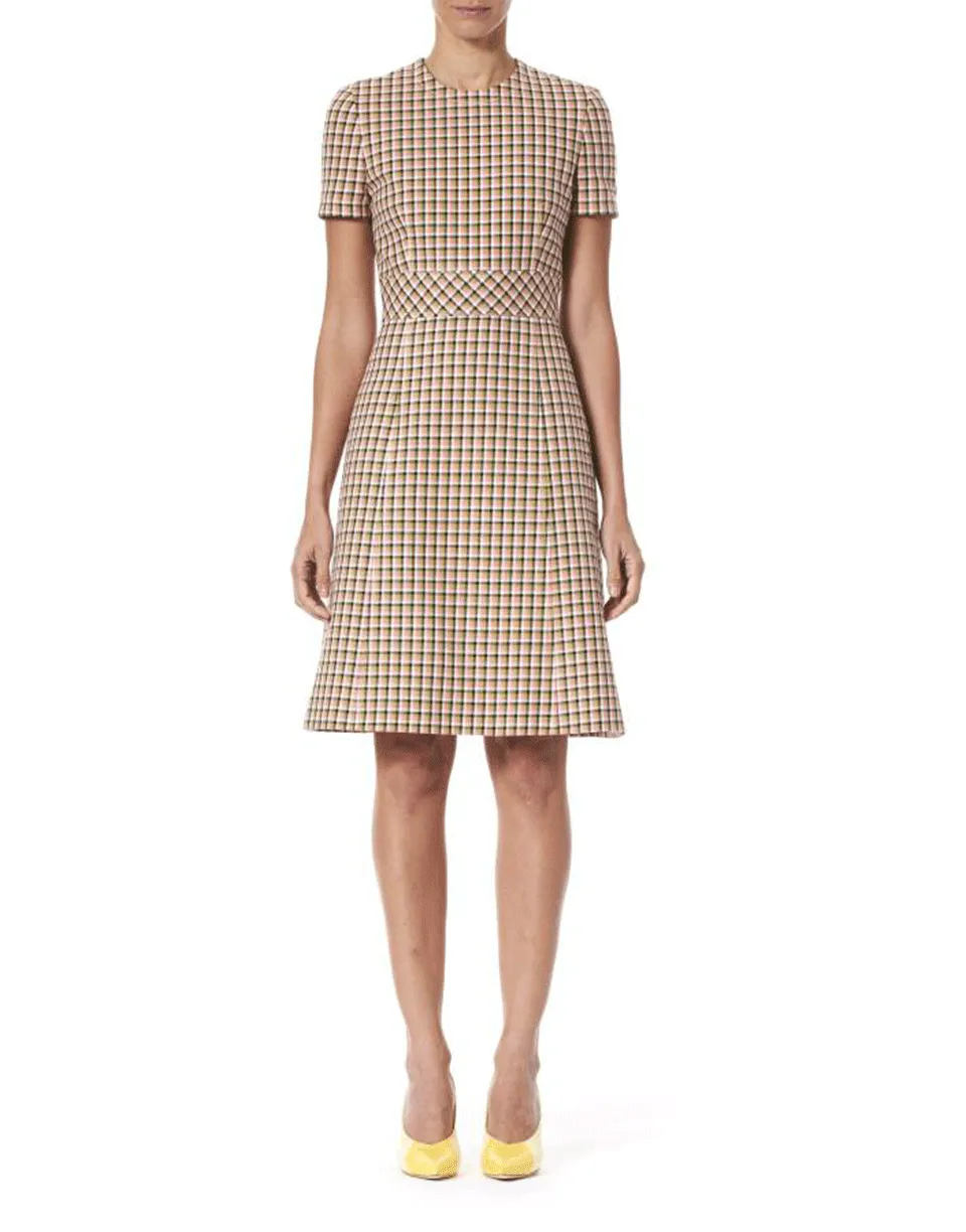 A-Line Cotton Check Dress