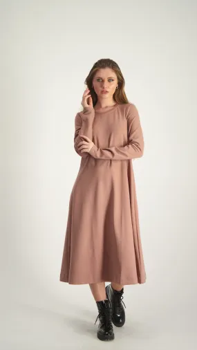 A-Line Cotton Dress / Camel