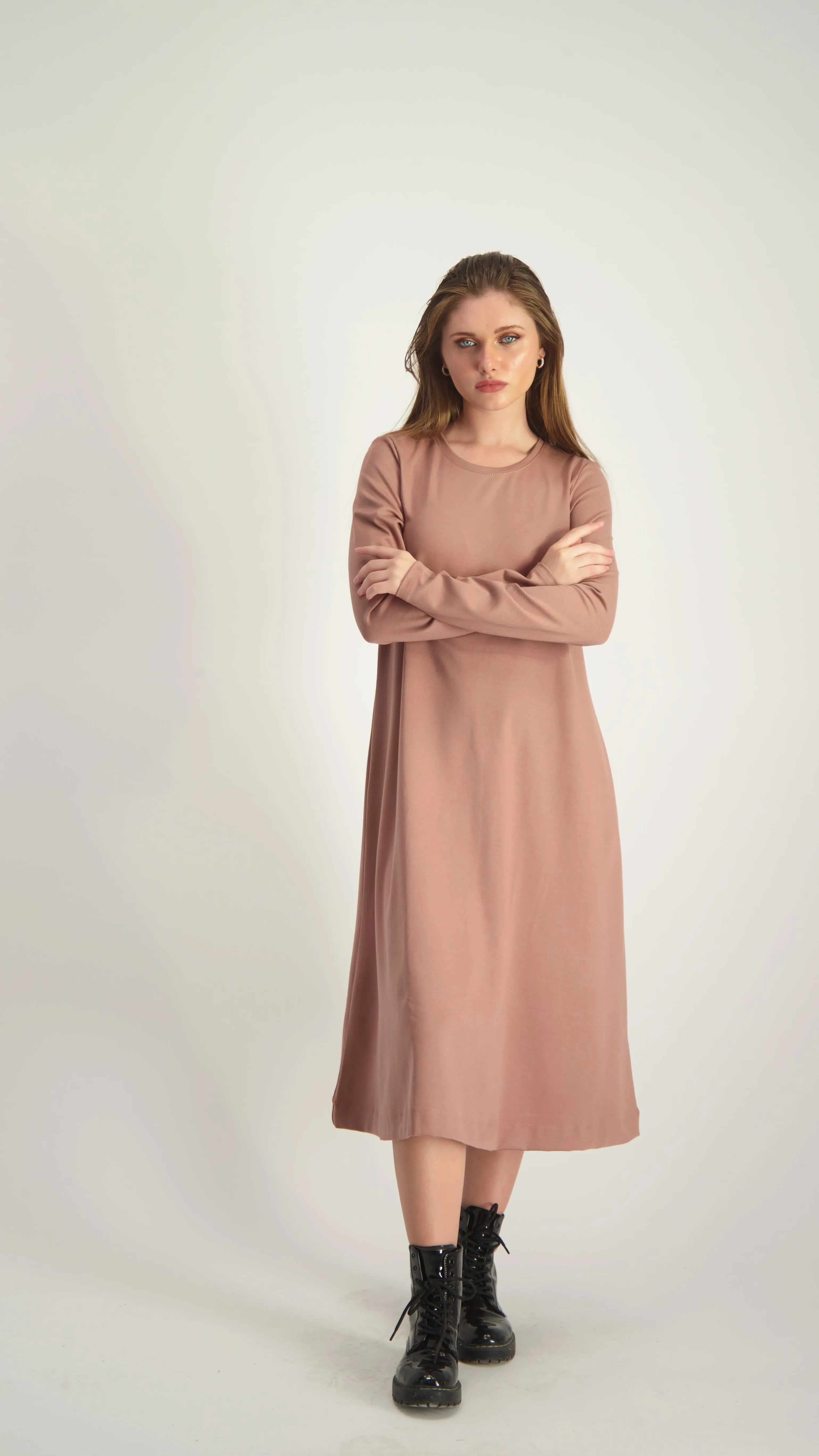 A-Line Cotton Dress / Camel