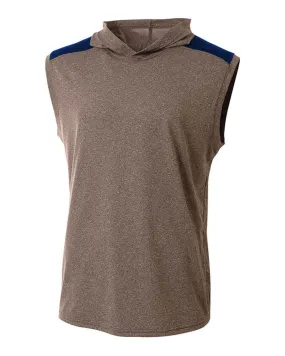 A4 N3031 Tourney Hooded Tee - Heather Navy