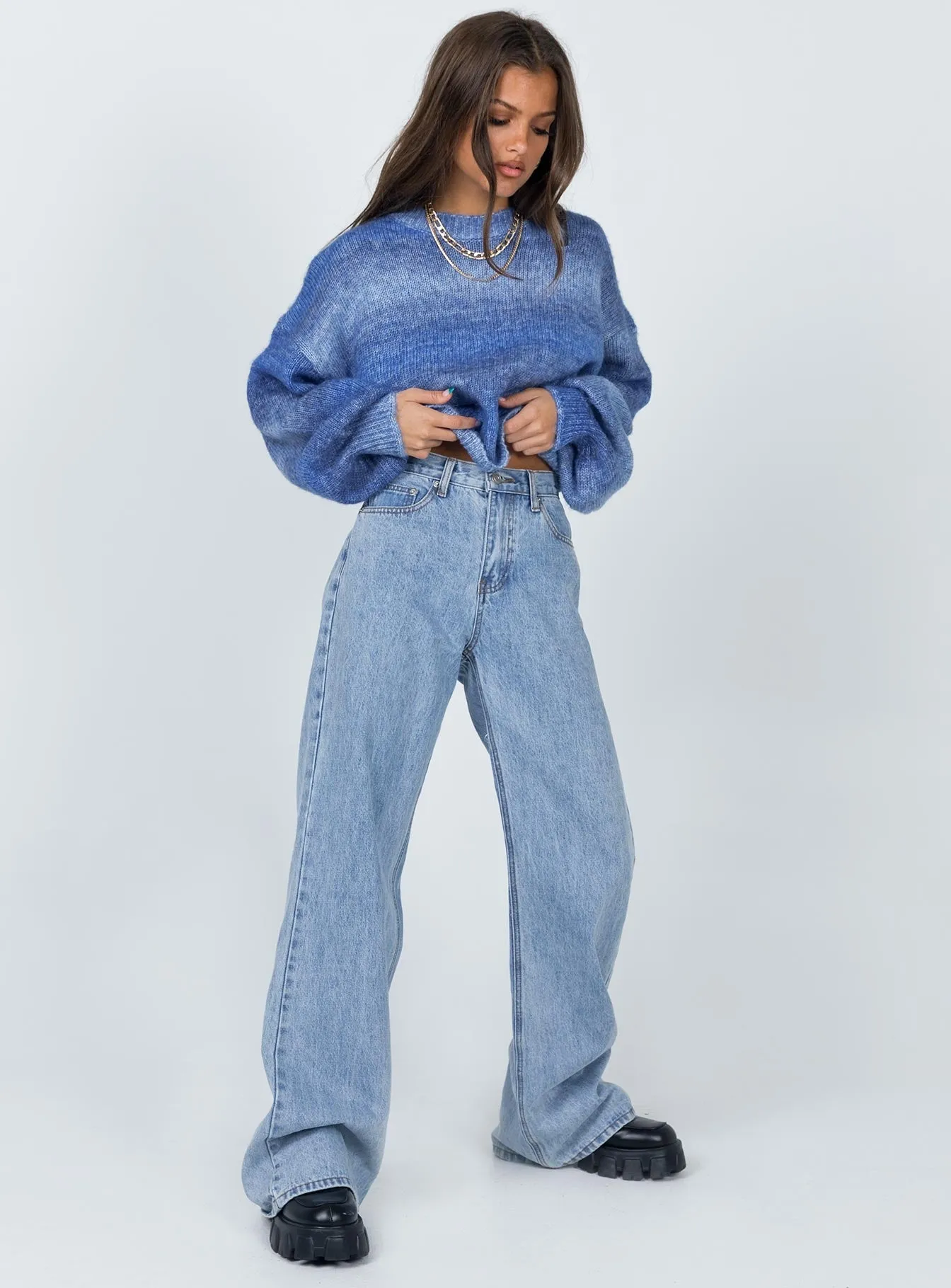 Here is an optimized product title with descriptive modifiers:

Adina Womens Stylish Blue Denim Jumper