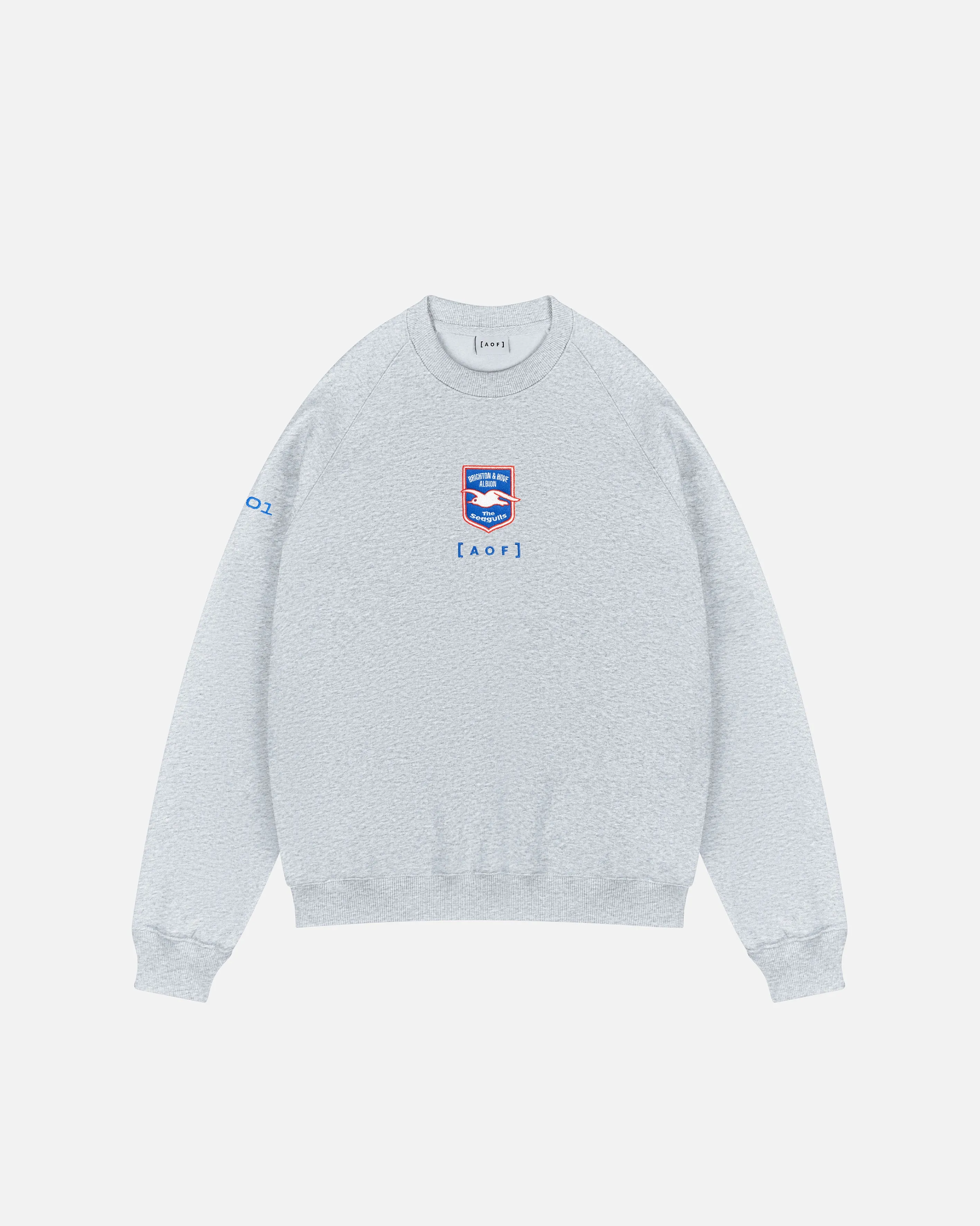 Grey Raglan Sweatshirt with AOF x Brighton 2000 Logo