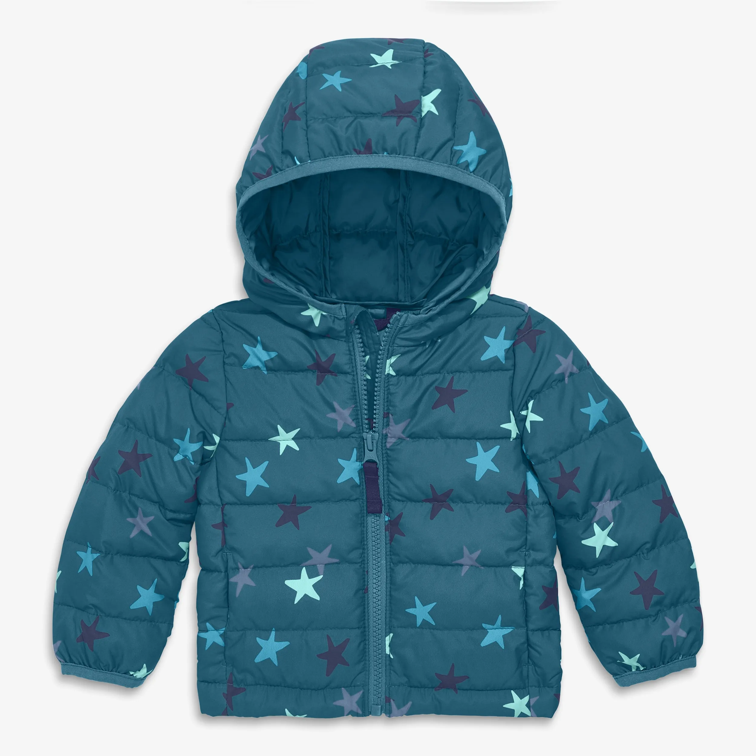 Baby lightweight puffer jacket in confetti stars