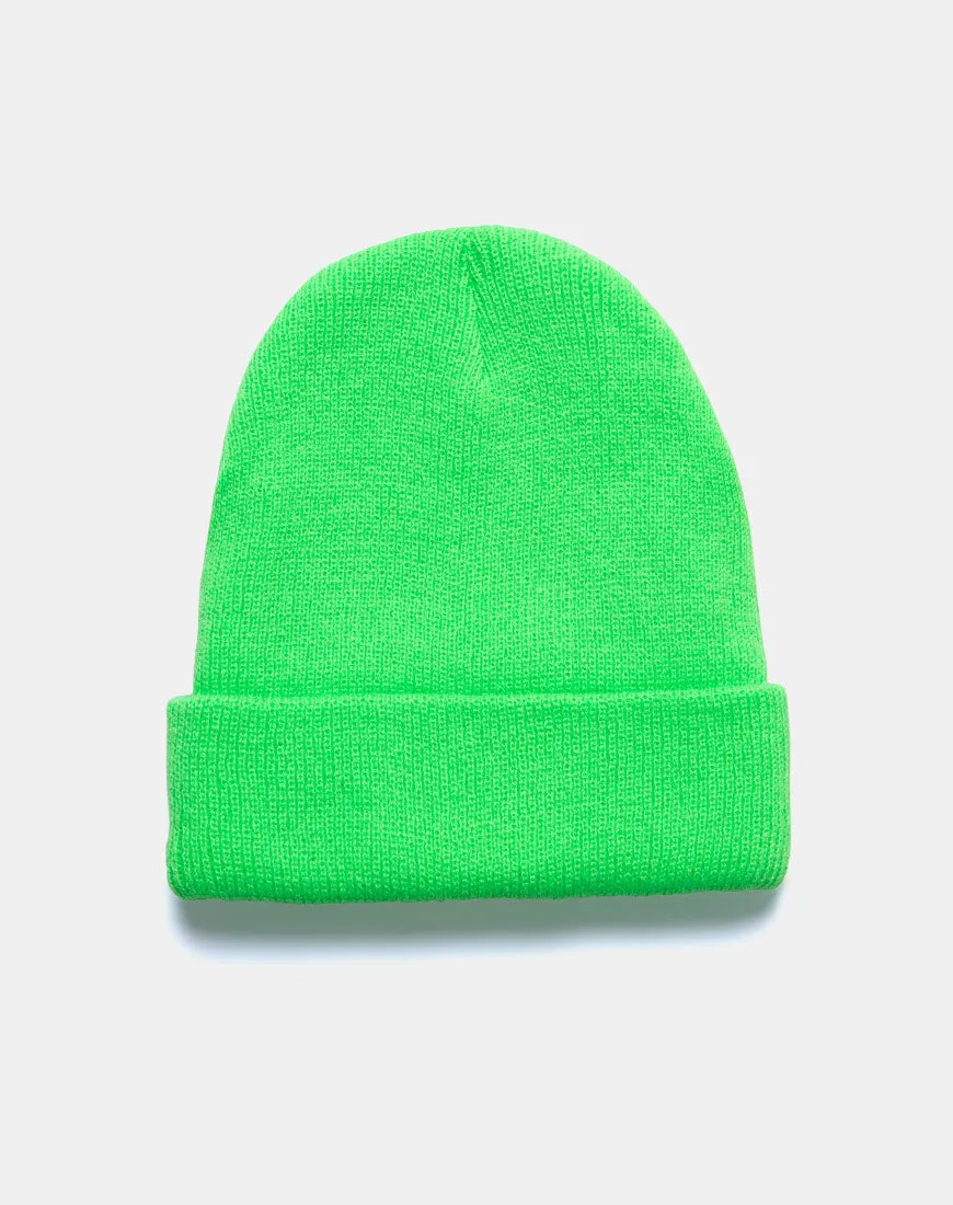 Beanie Hat in Slime Green