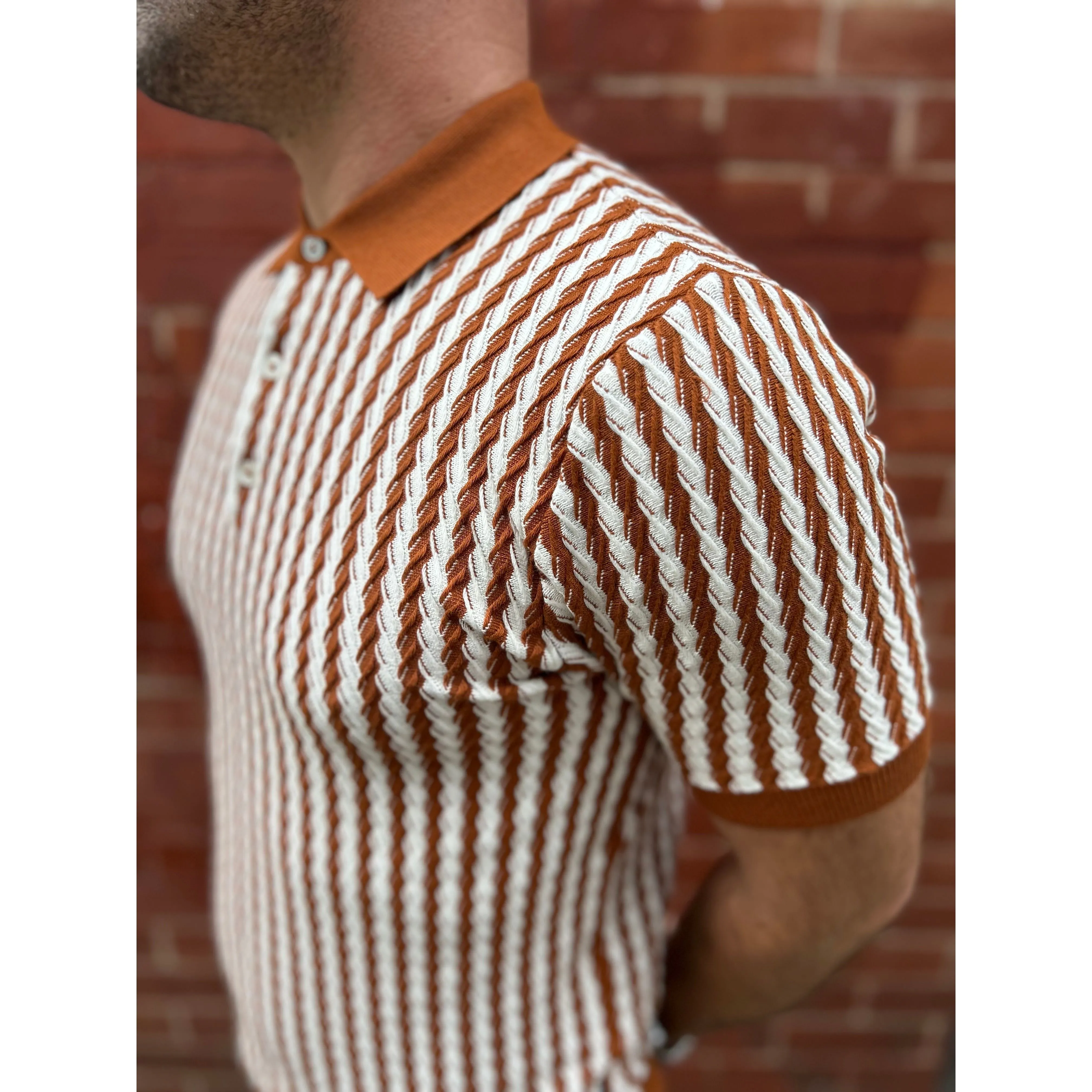 Ben Sherman - All Over Twisted Textured Orange - Polo