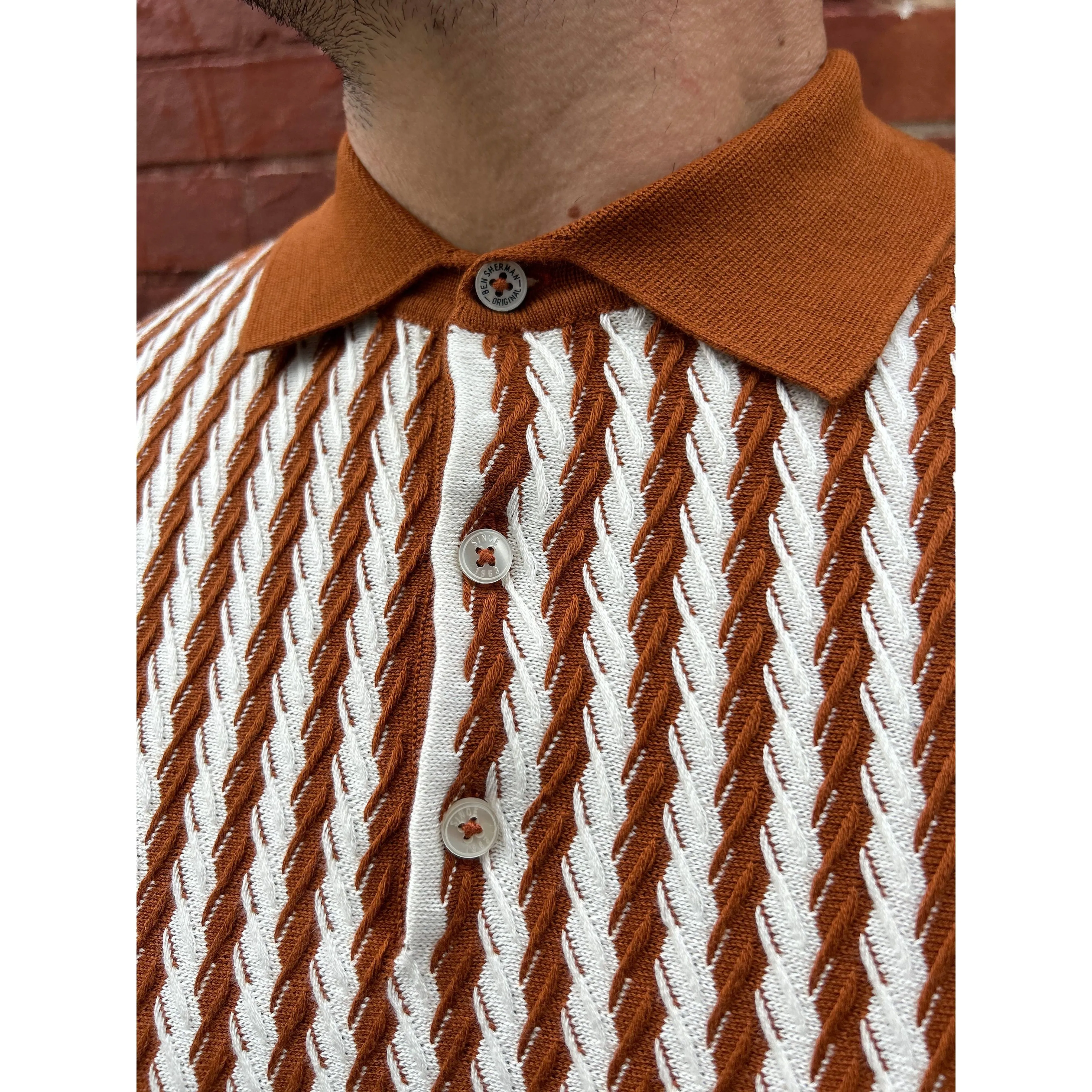 Ben Sherman - All Over Twisted Textured Orange - Polo