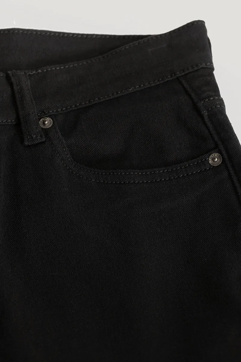 Skinny Fit Black Cargo Style Jeans for Men