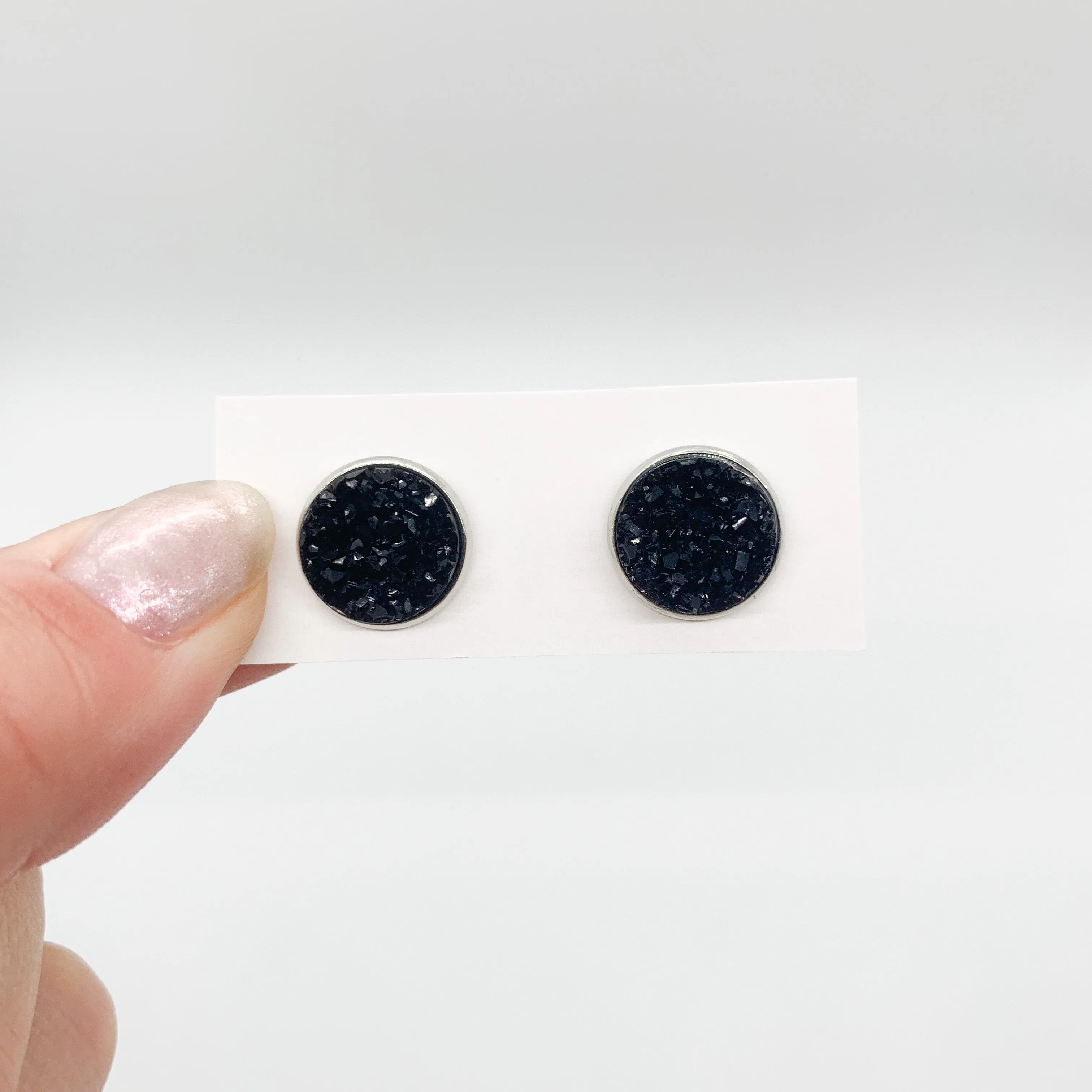 Black Stud Earrings