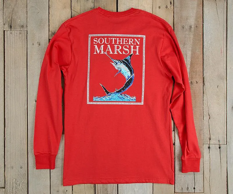 Blue Marlin Fishing Tee - Long Sleeve