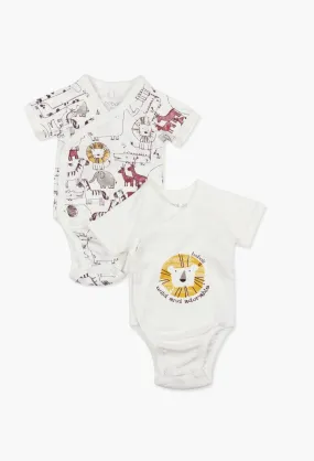 Boboli 2 x Short Sleeve Animal Bodysuits