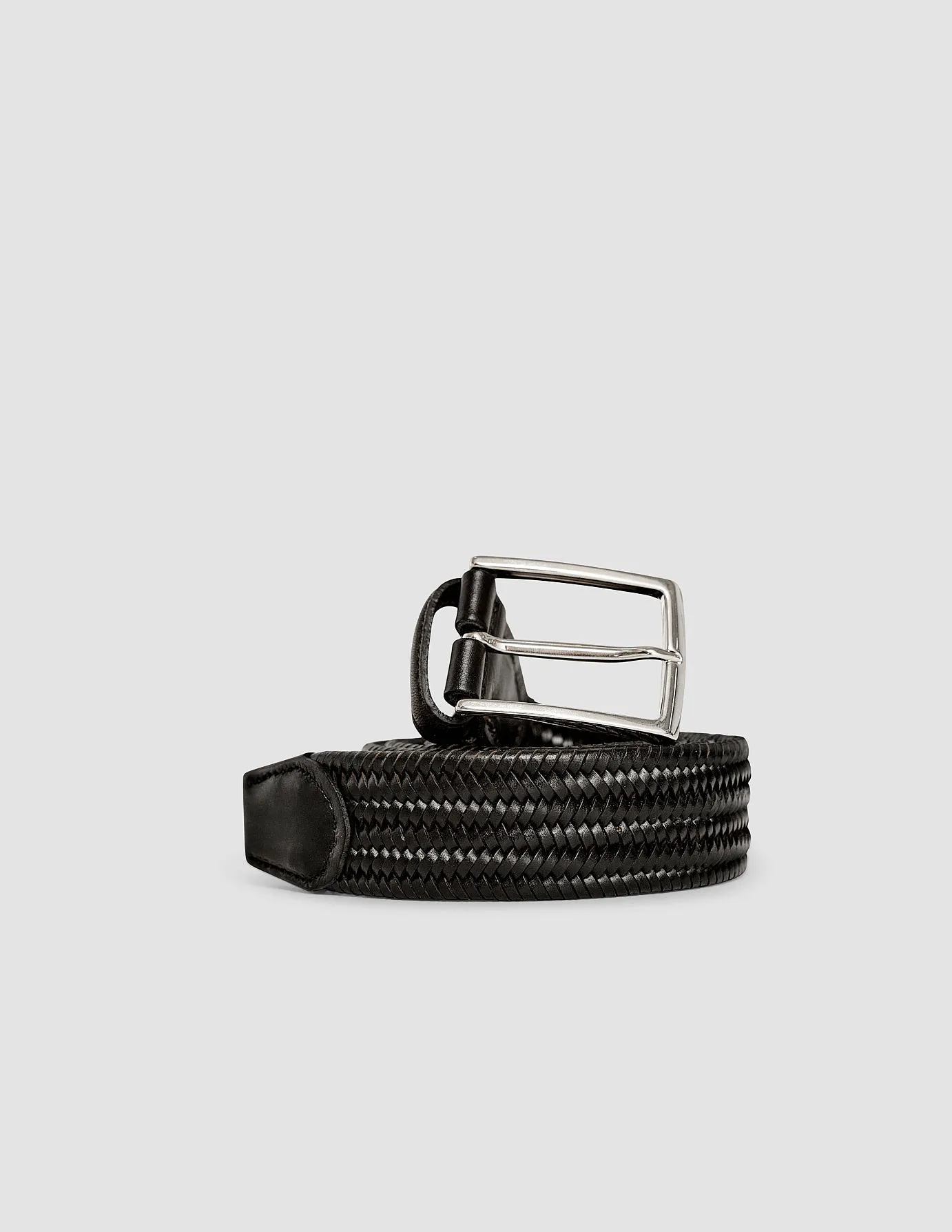 Braided Leather Belt Black