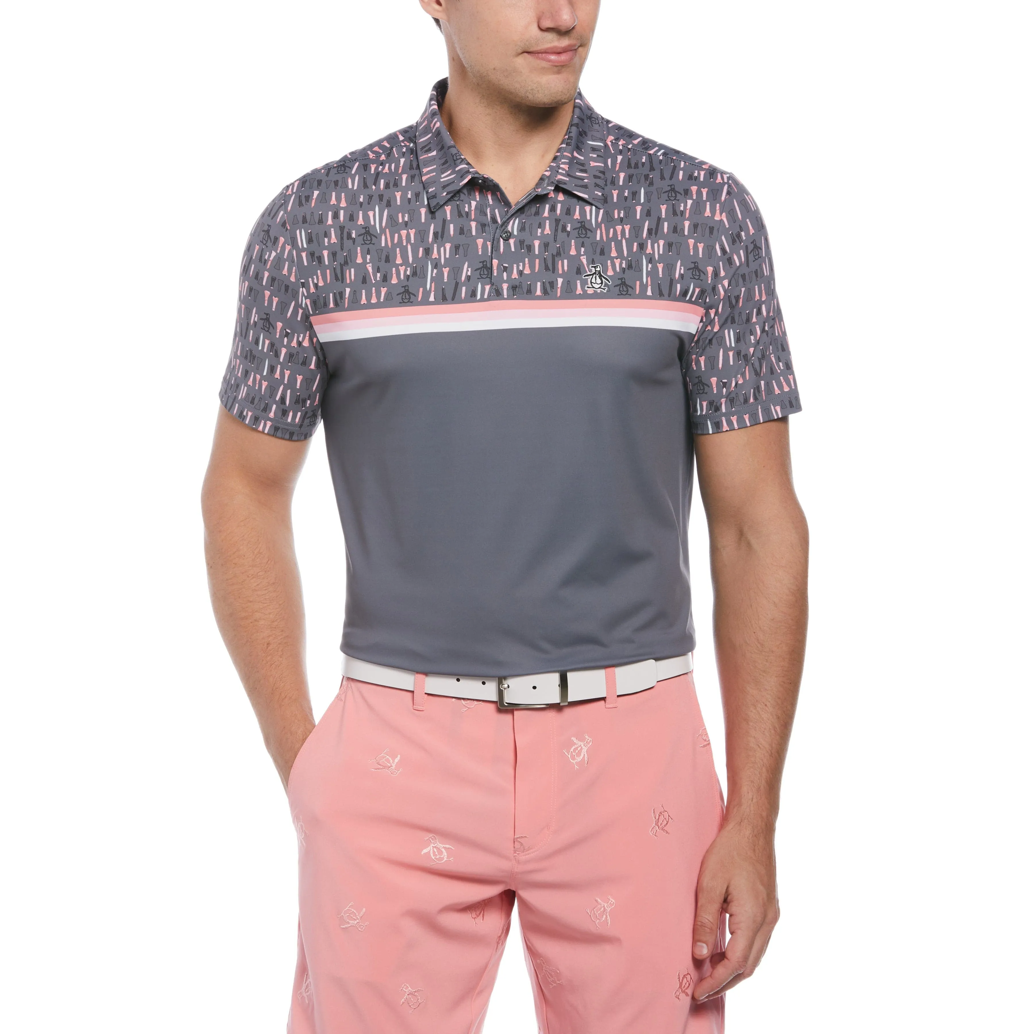 Broken Tees Novelty Block Print Golf Polo