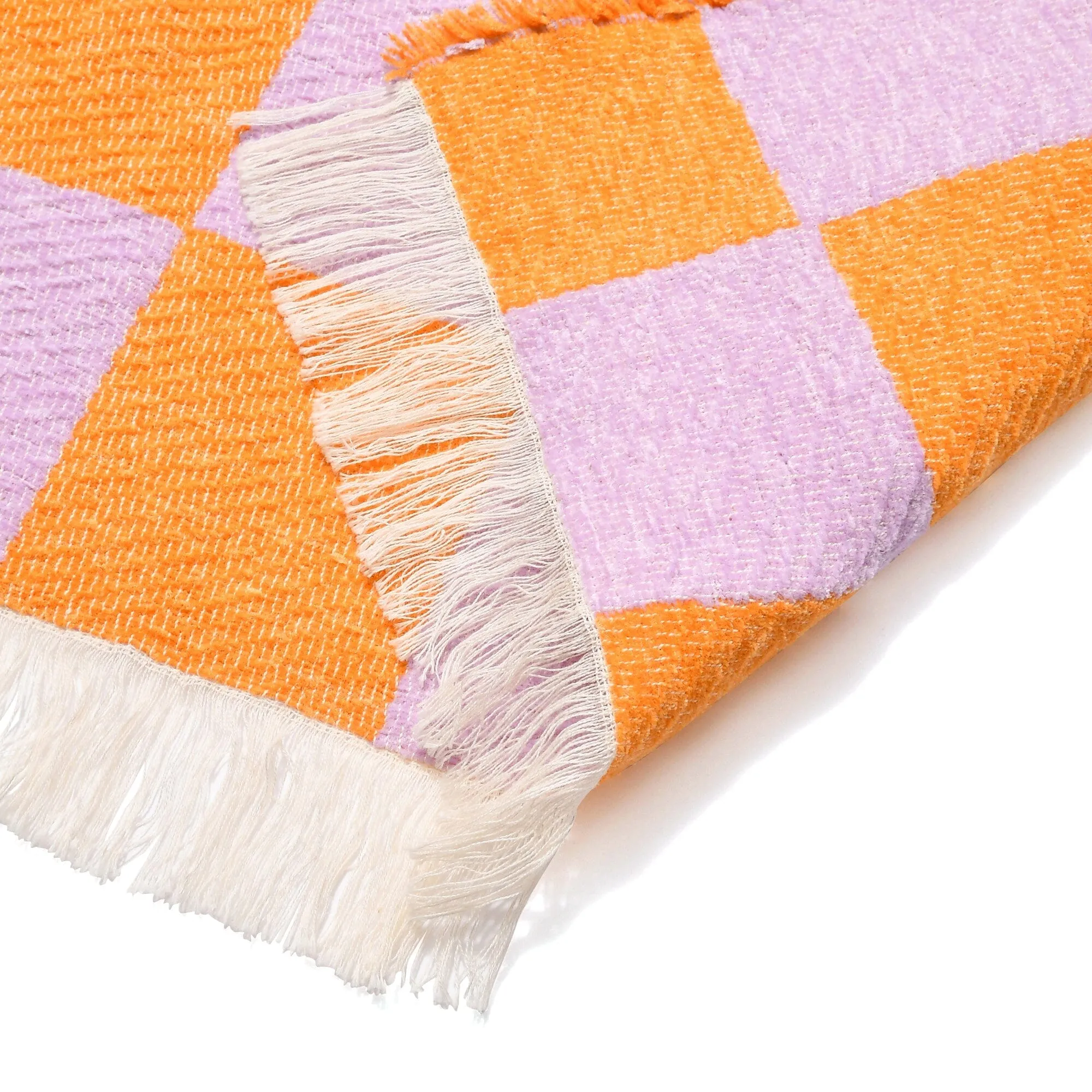 Checker Board Throw M Purple x orange