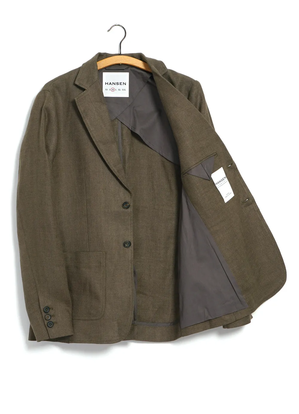 CHRIS | Classic Two Button Blazer | Khaki Linen