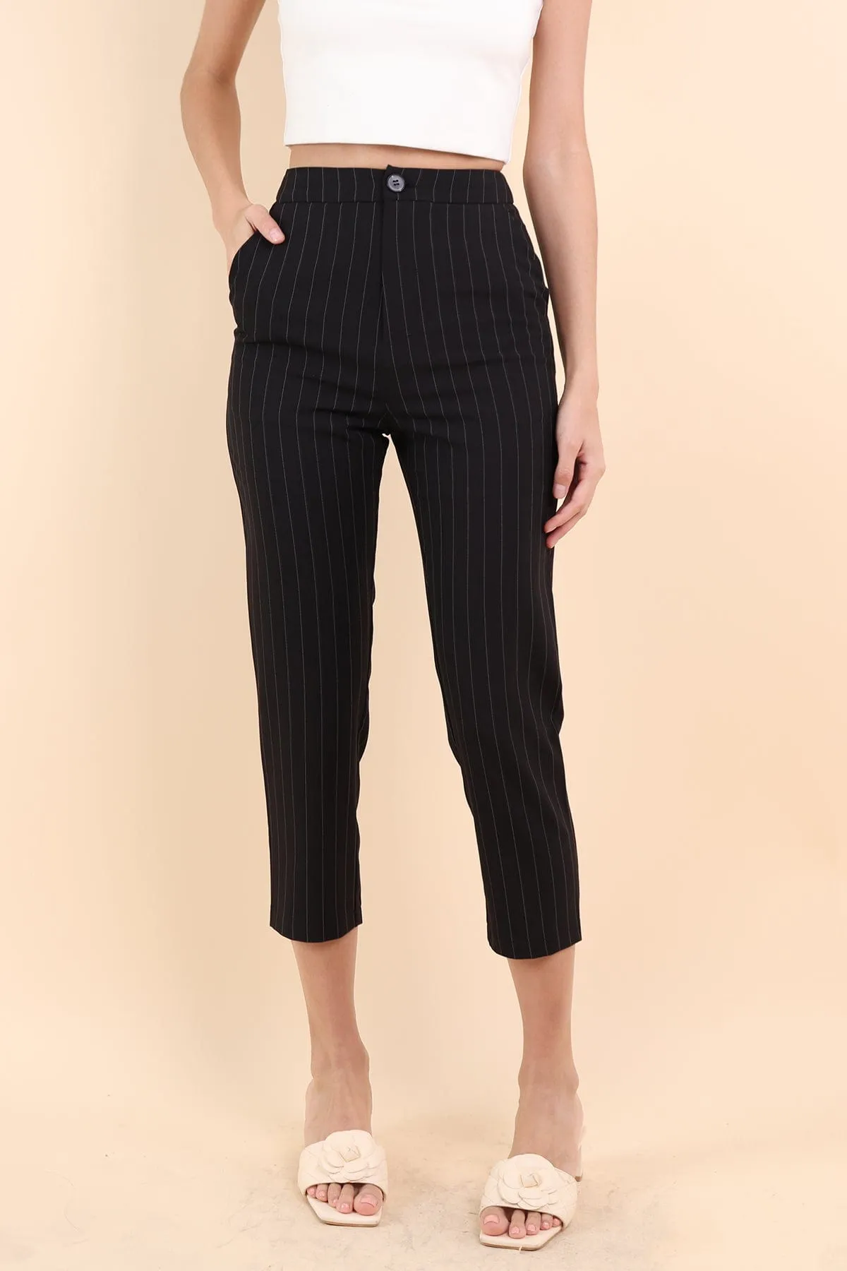 CLEO TAILORED PANTS IN BLACK