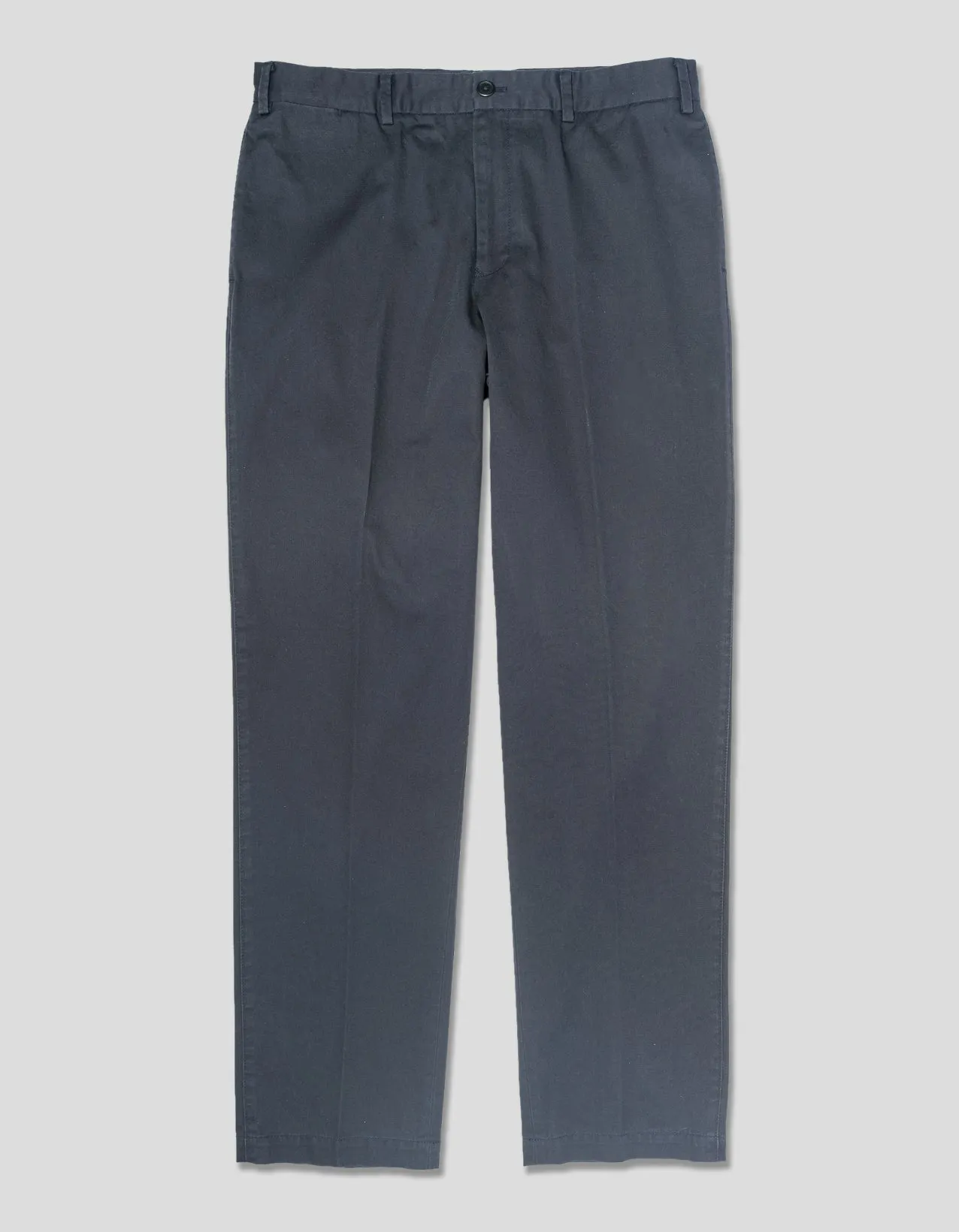 COTTON CINCH-BACK CHINO PANTS - NAVY