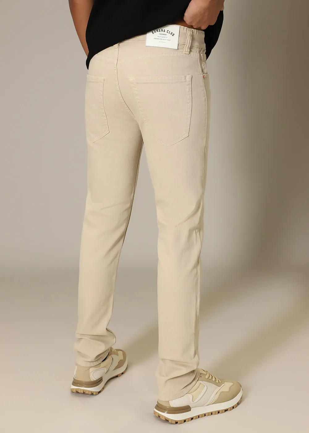 Cream Ankle Slim Fit Jeans