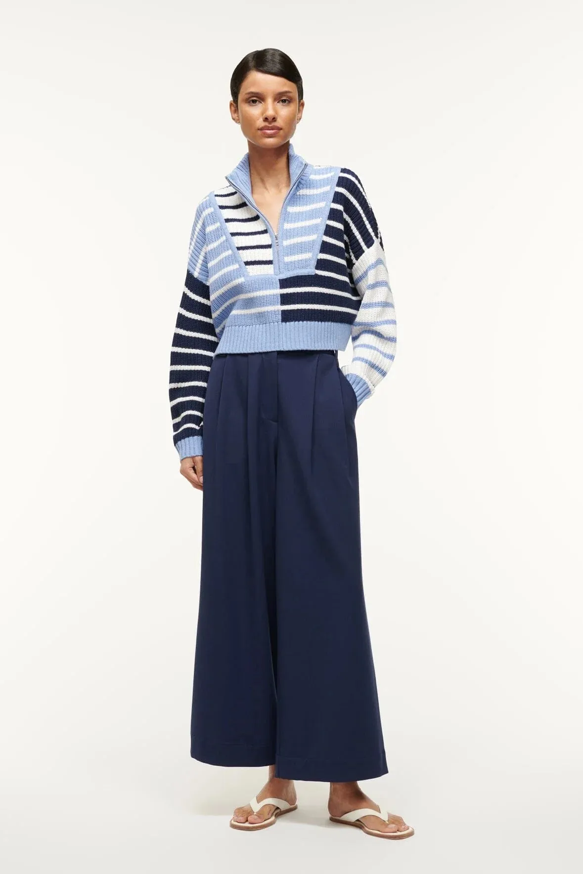 Cropped Hampton Sweater ~ Adriatic Stripe