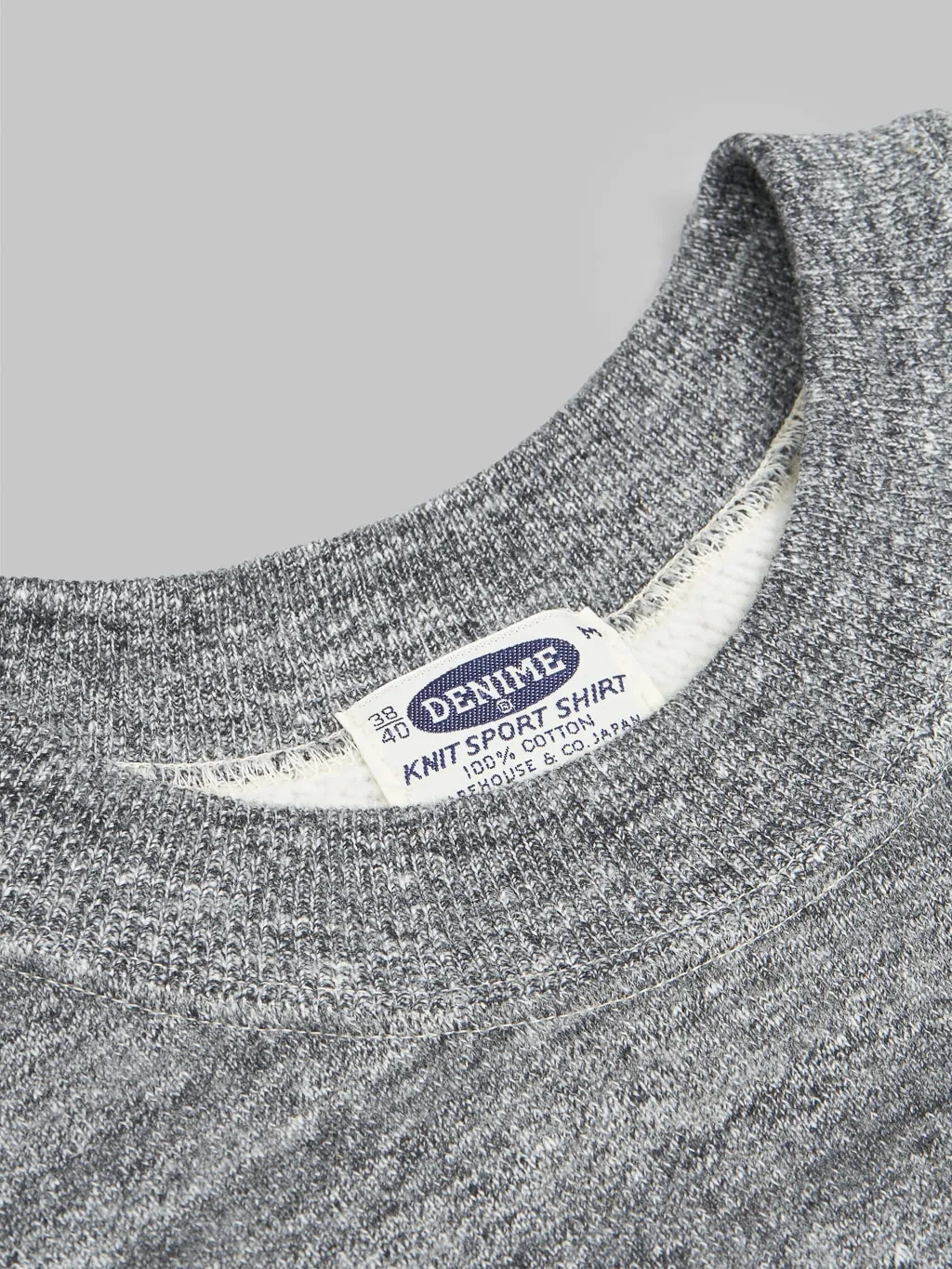 Denime By Warehouse & Co. "Lot. 261" 4-Needle Raglan Sweatshirt Dark Heather Grey