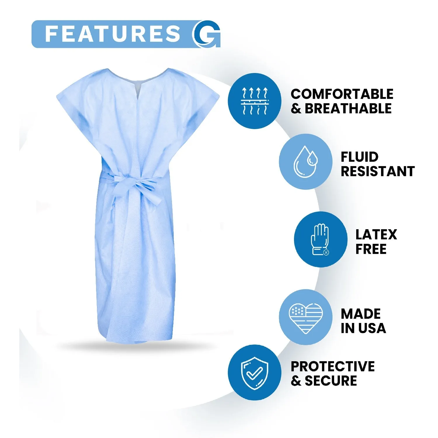 Disposable Patient Exam Gowns (50-Pack) - Comfort & Safety