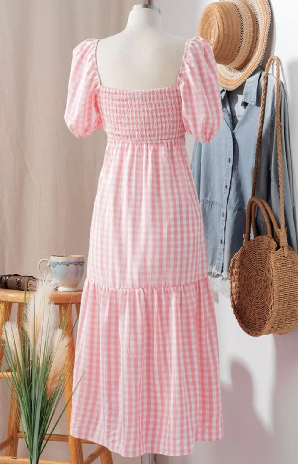 'Dixie' Tiered Prairie Gingham Sundress