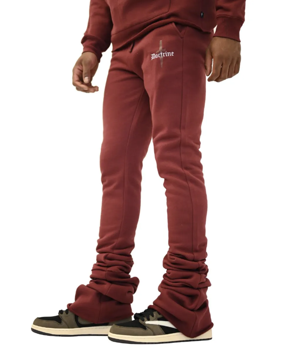 DOCTRINE STAKED DAGGER JOGGER (DB0024) BURGANDY