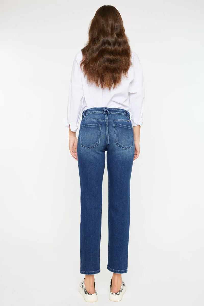 Dolores Mid Rise Slim Straight Leg Fit Jeans