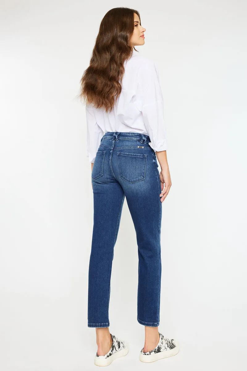 Dolores Mid Rise Slim Straight Leg Fit Jeans