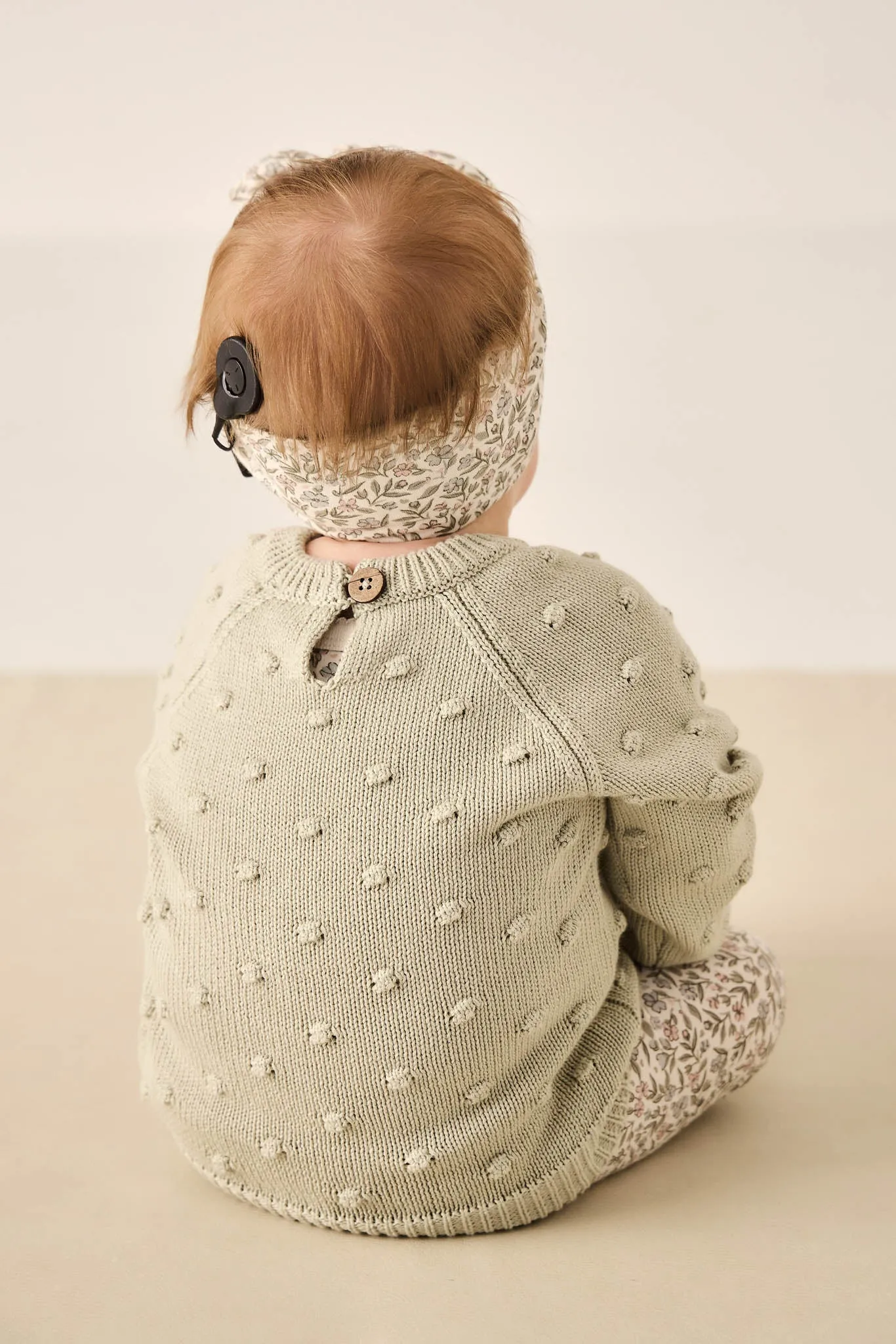 Dotty Knitted Jumper - Honeydew