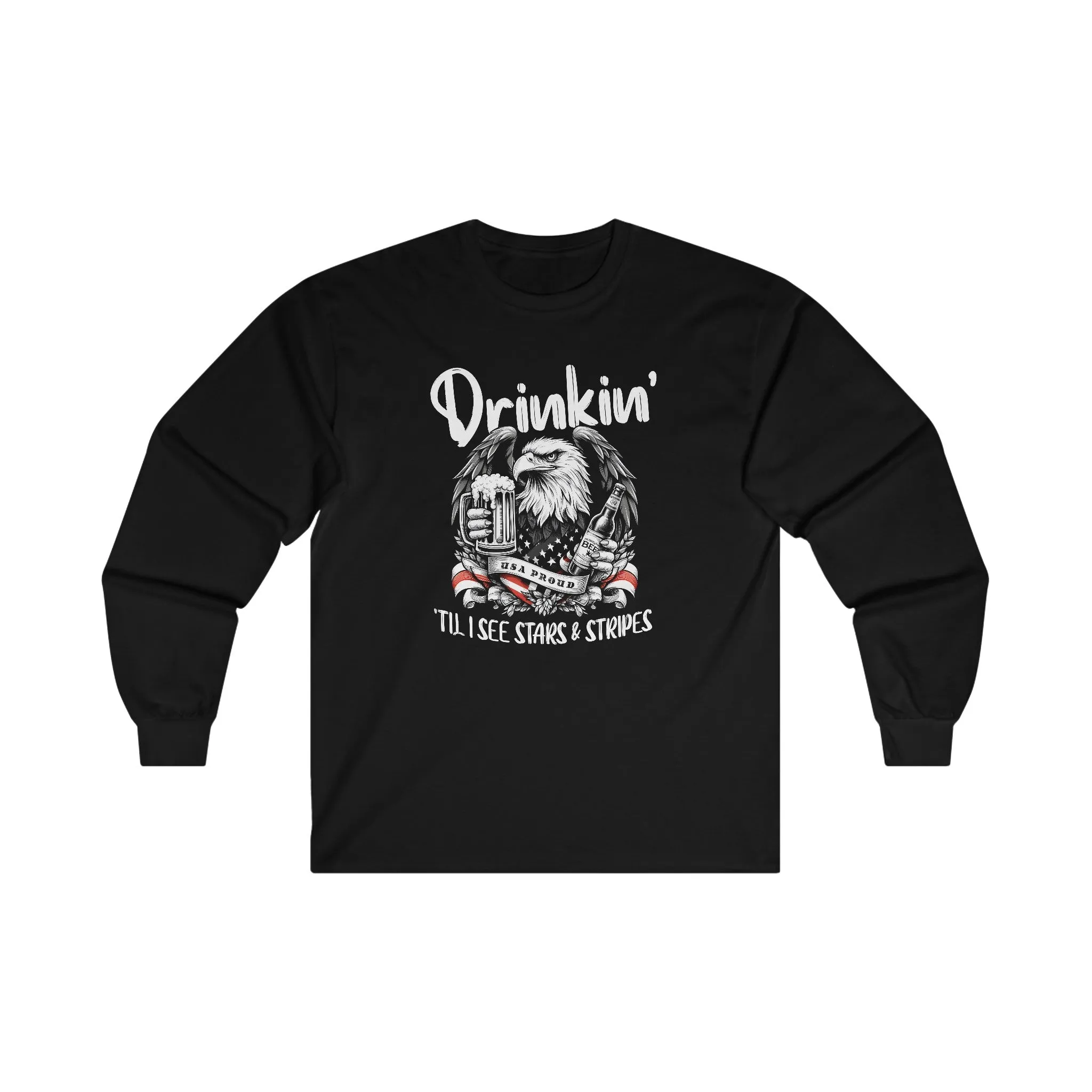 Drinkin' Til I See Stars & Stripes Long Sleeve Tee