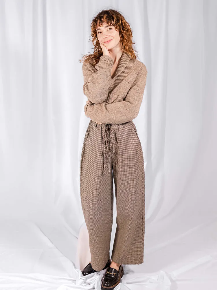 Emmy Drawstring Pant - Houndstooth