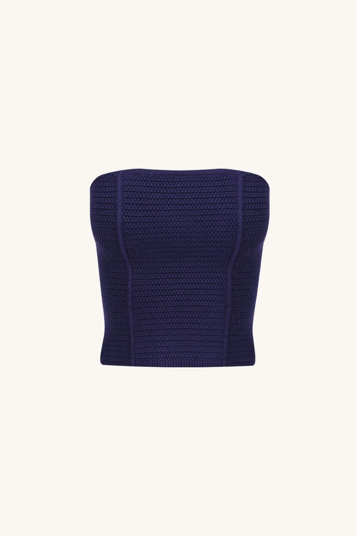 EVE PANELLED TUBE TOP - NAVY