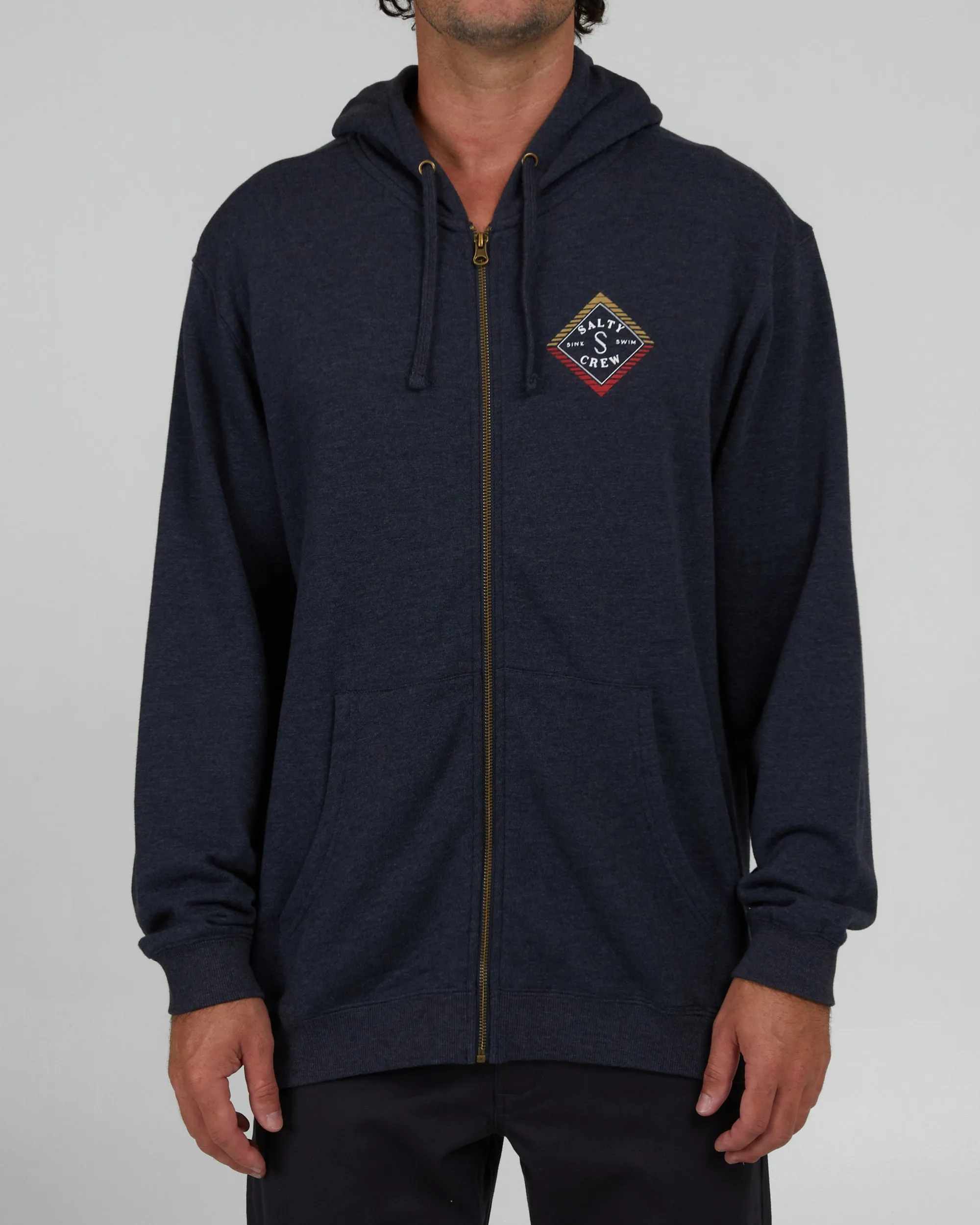 Faded Navy Heather Zip Fleece