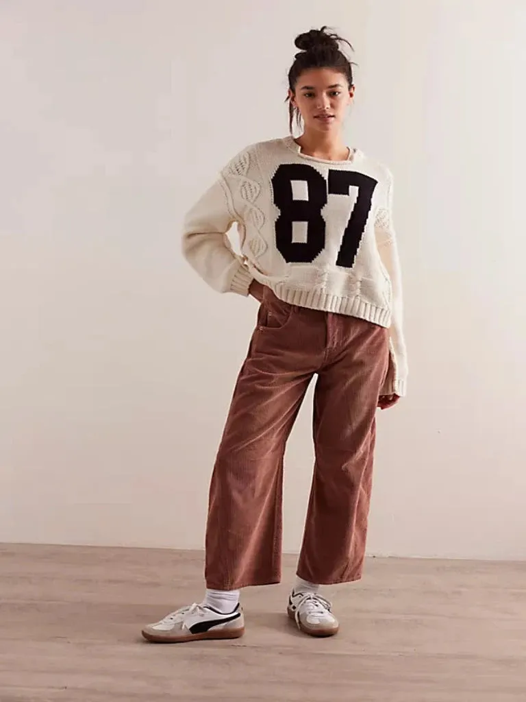 Sure! Here is an optimized version of the product title with modifiers:

Stylish Free People Good Luck Cord Barrel Pants – Comfortable, Trendy Womens Fashion