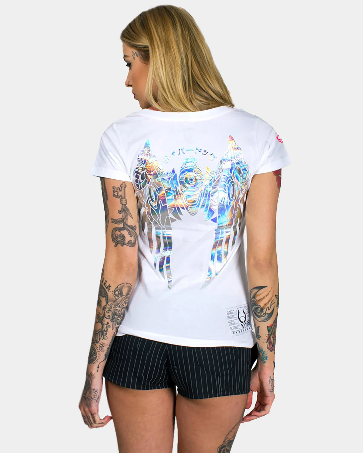 GIRLS GUARDIAN ANGEL HOLOGRAPHIC T-SHIRT