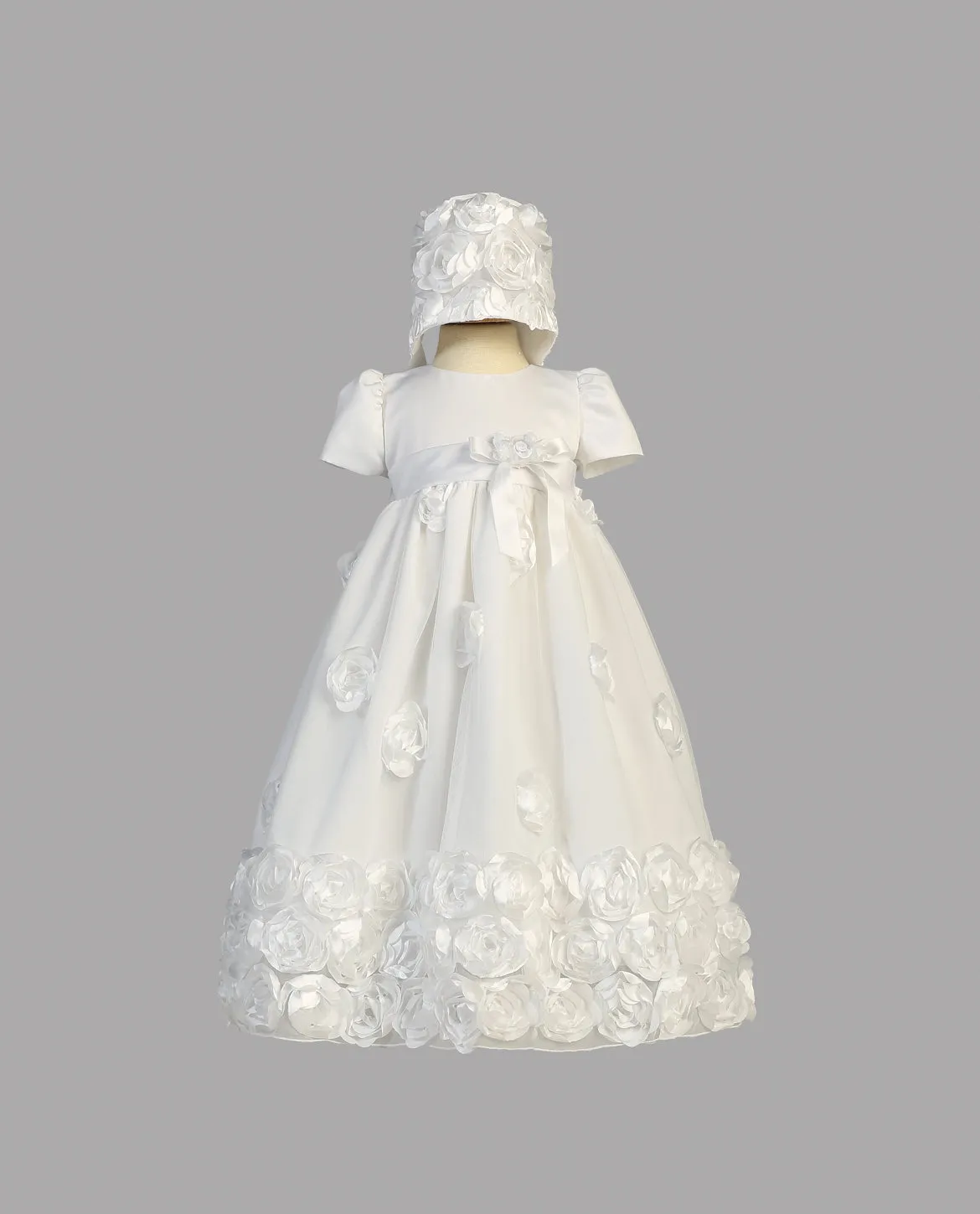 Girls White Christening & Baptism Gown - Clarice