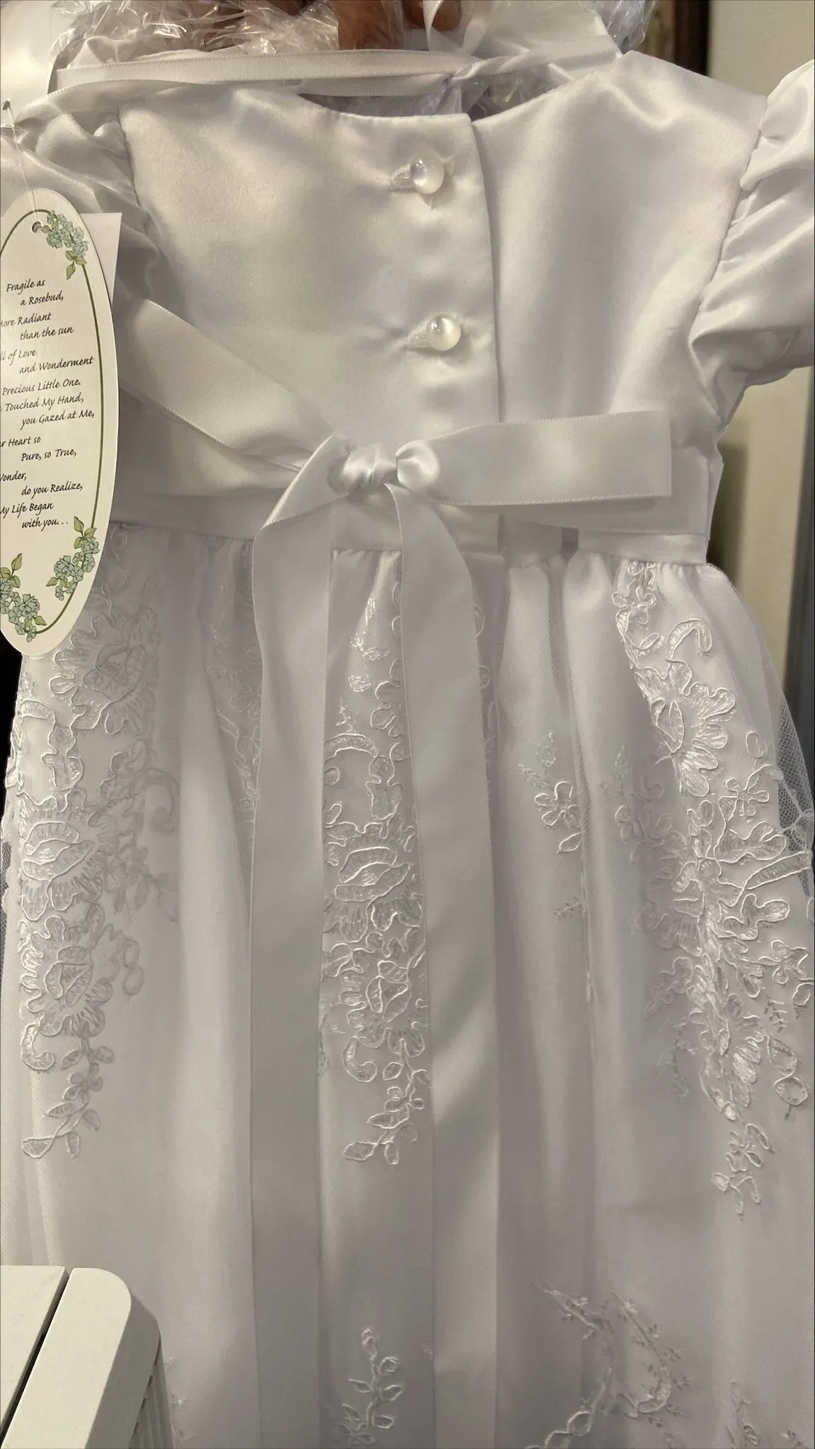 Girls White Christening & Baptism Gown - Willow