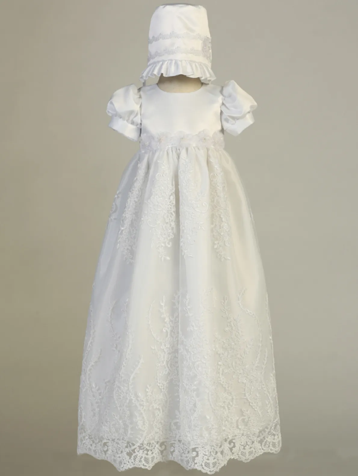 Girls White Christening & Baptism Gown - Willow