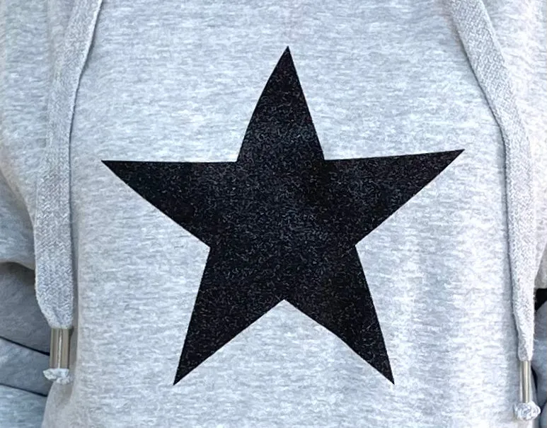 Glitter Star Sweatshirt - Grey