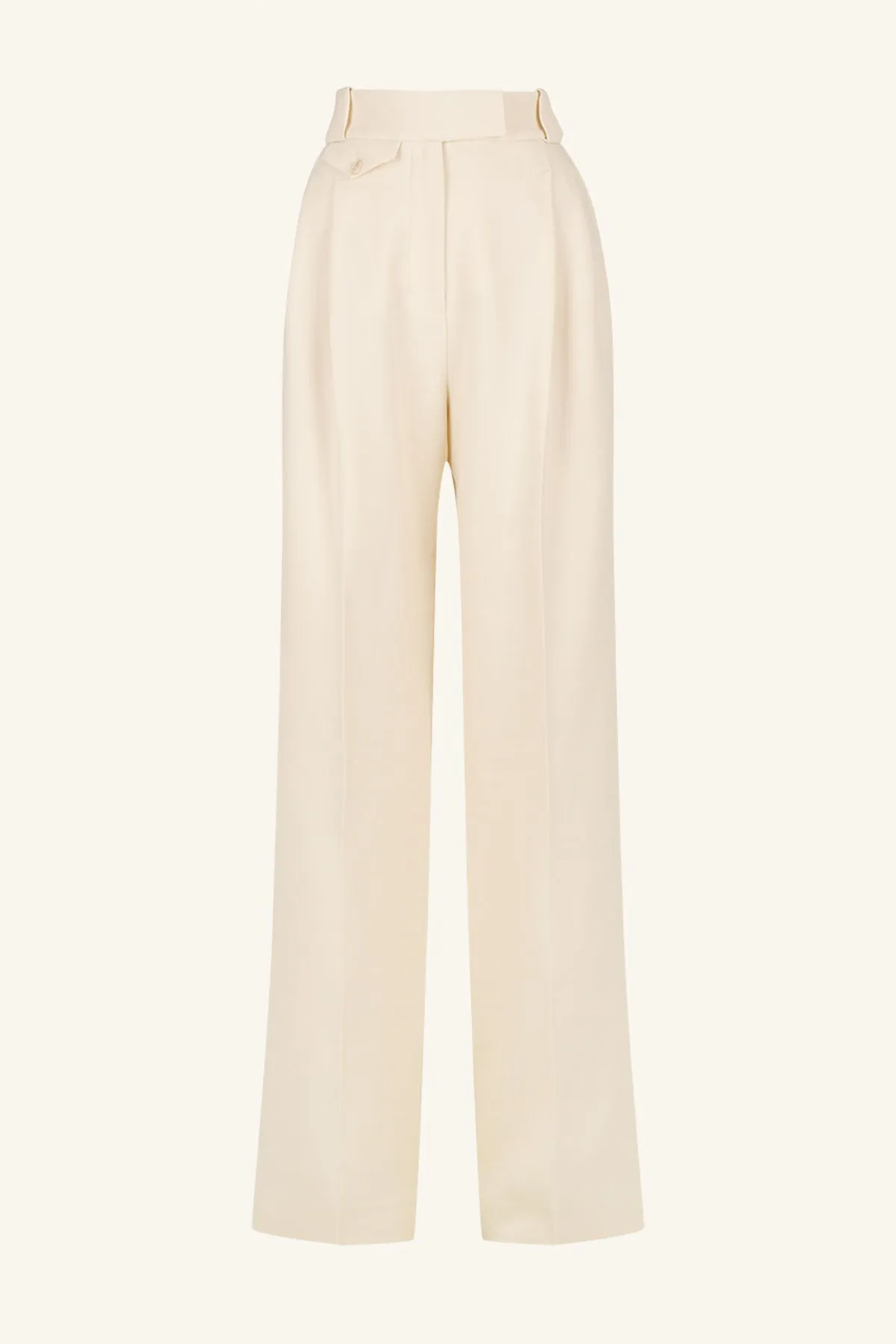 IRENA HIGH WAISTED TAILORED PANT - RICE