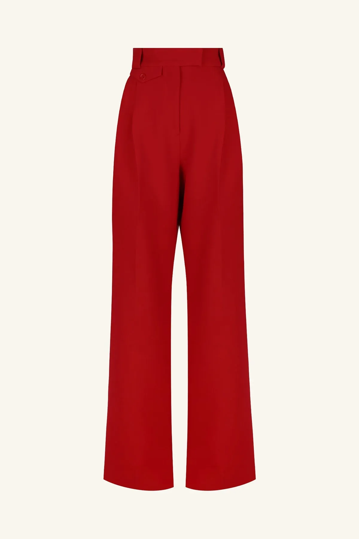 IRENA HIGH WAISTED TAILORED PANT - ROMA RED