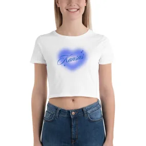 Kansas Airbrush Heart Crop Tee