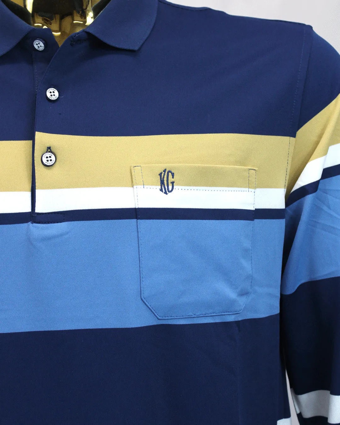 KG Wear LS Blue Stripe Golfer