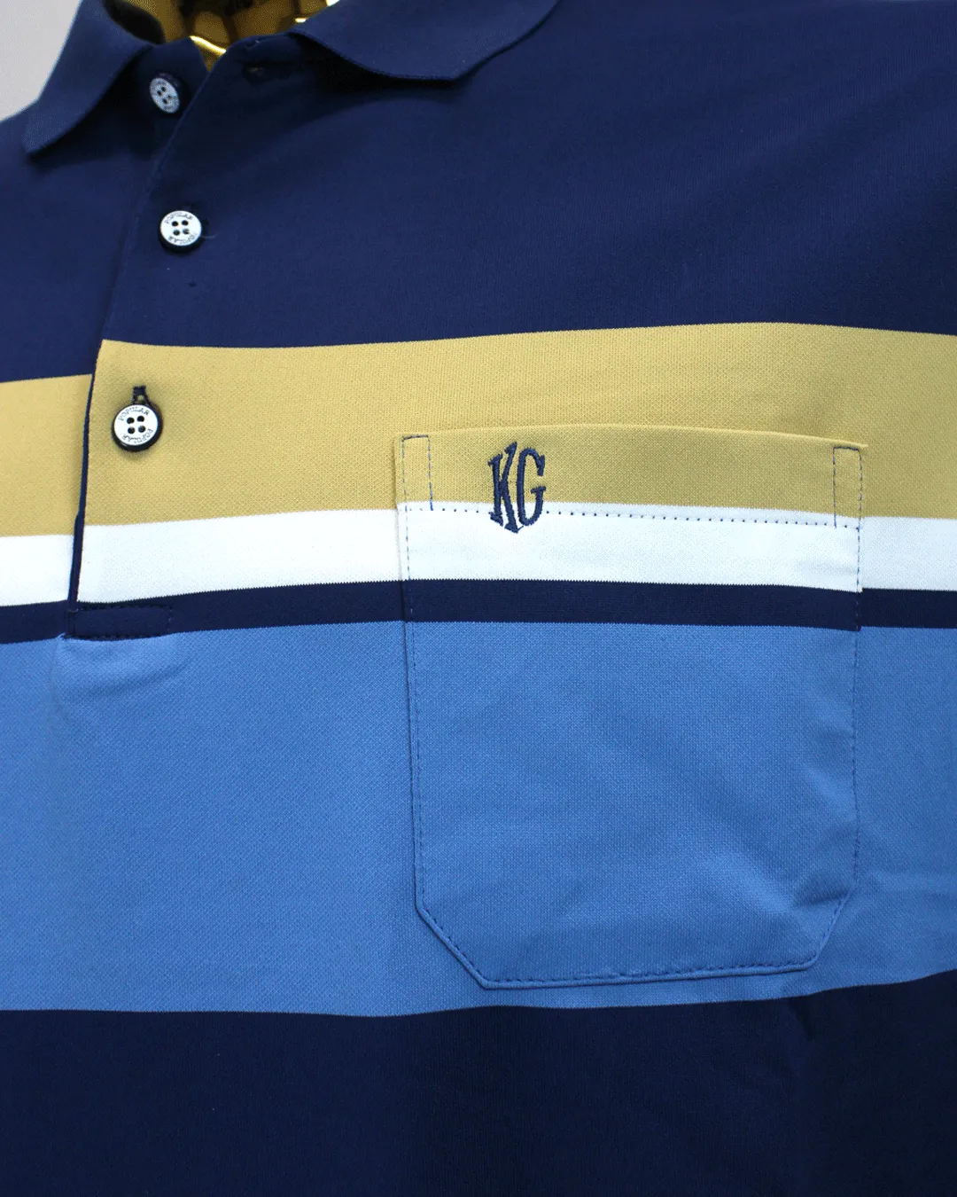 KG Wear LS Blue Stripe Golfer