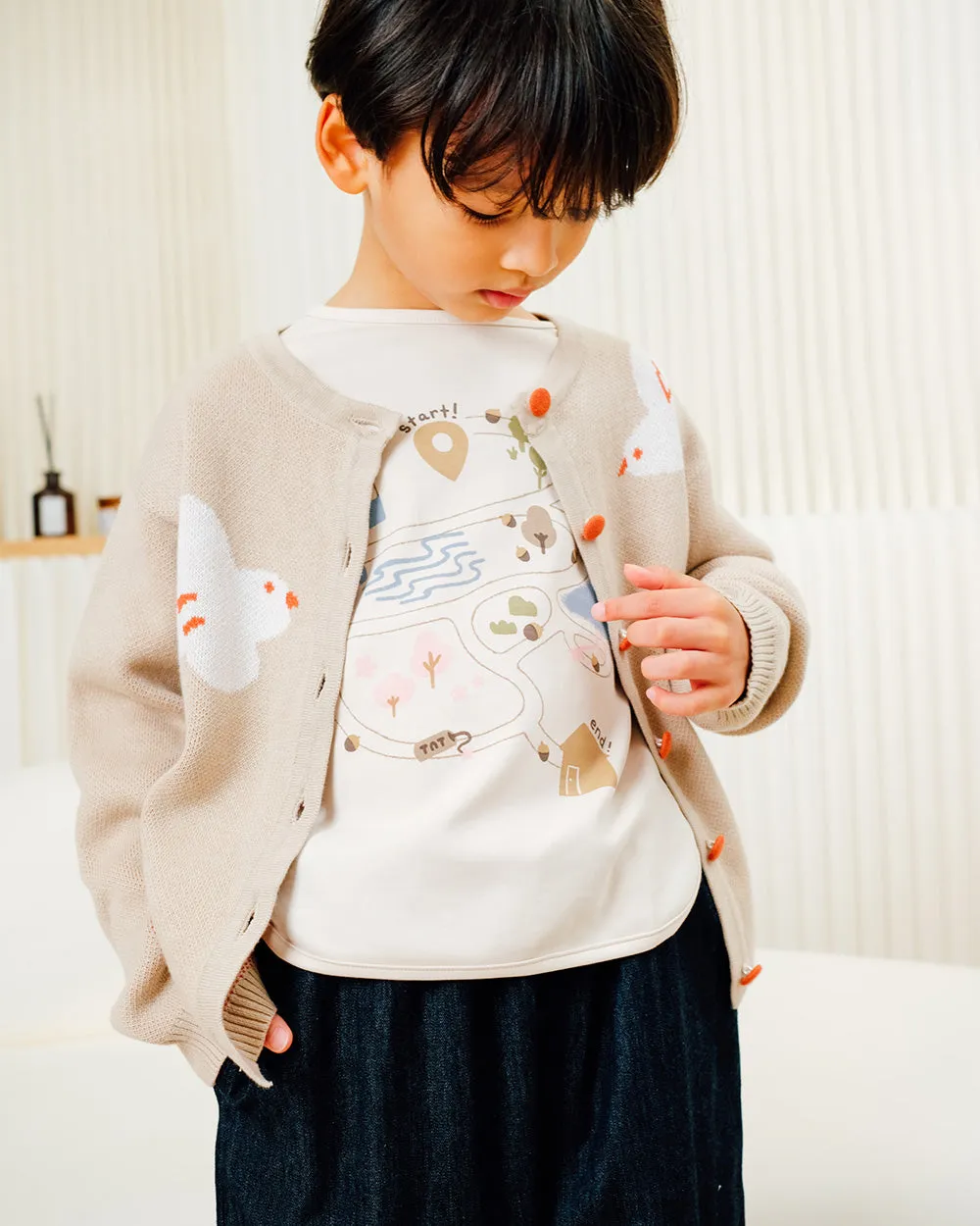 Kid's Knitted Cardigan -  Scandinavian