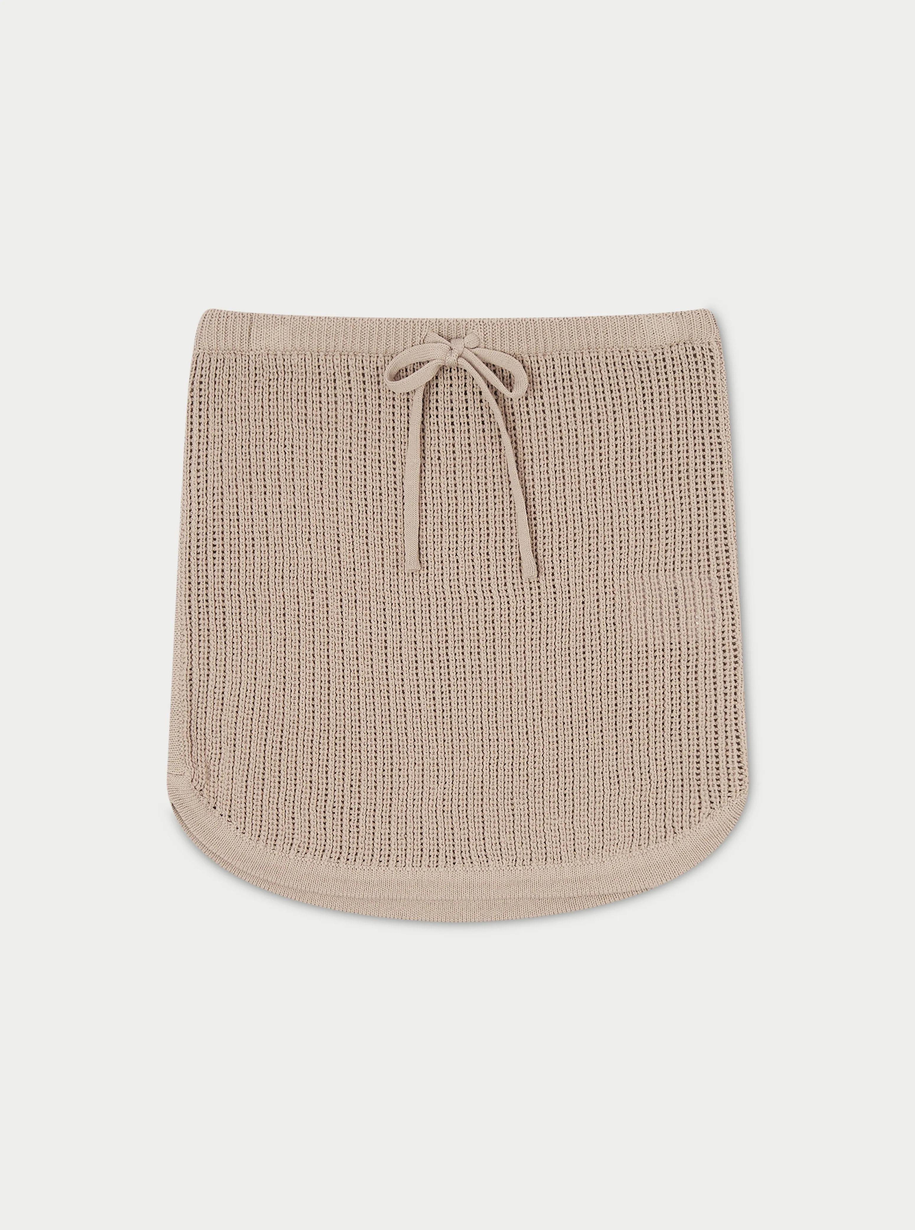 KNITTED SKIRT - BEIGE