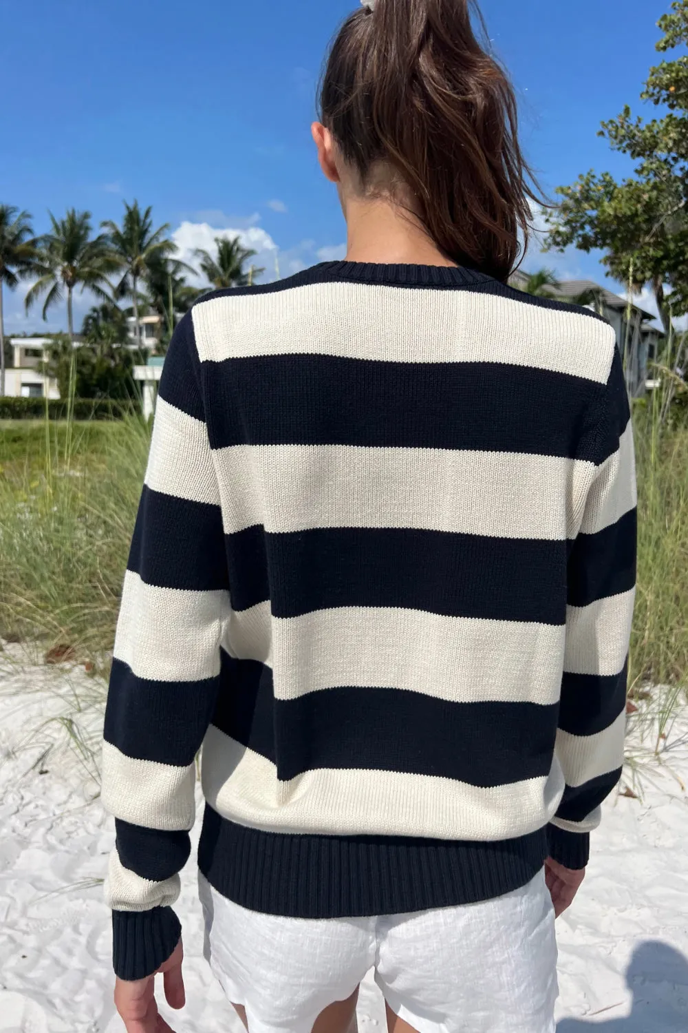 Marthas Thick-Striped Cotton Sweater